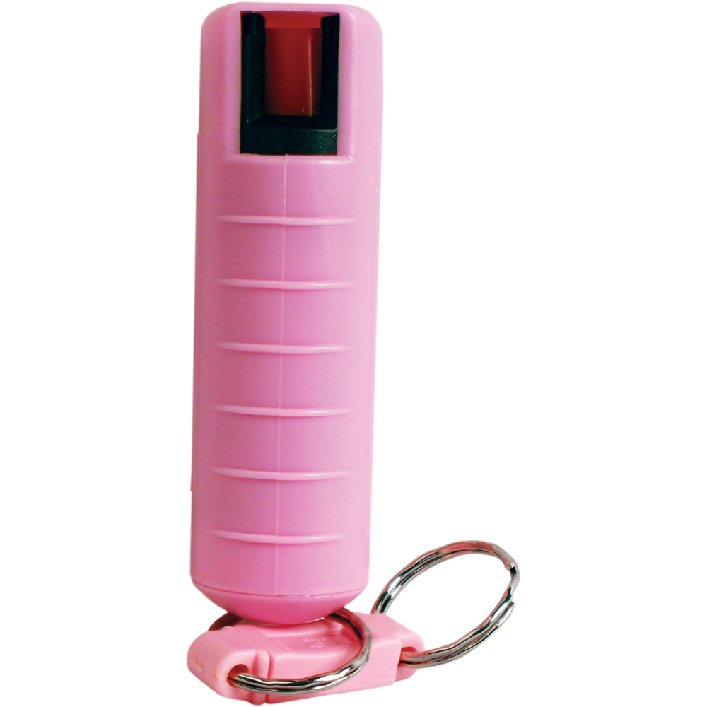 Wildfire 1.4% MC 1/2 oz pepper spray hard case with quick release keychain pink view 5